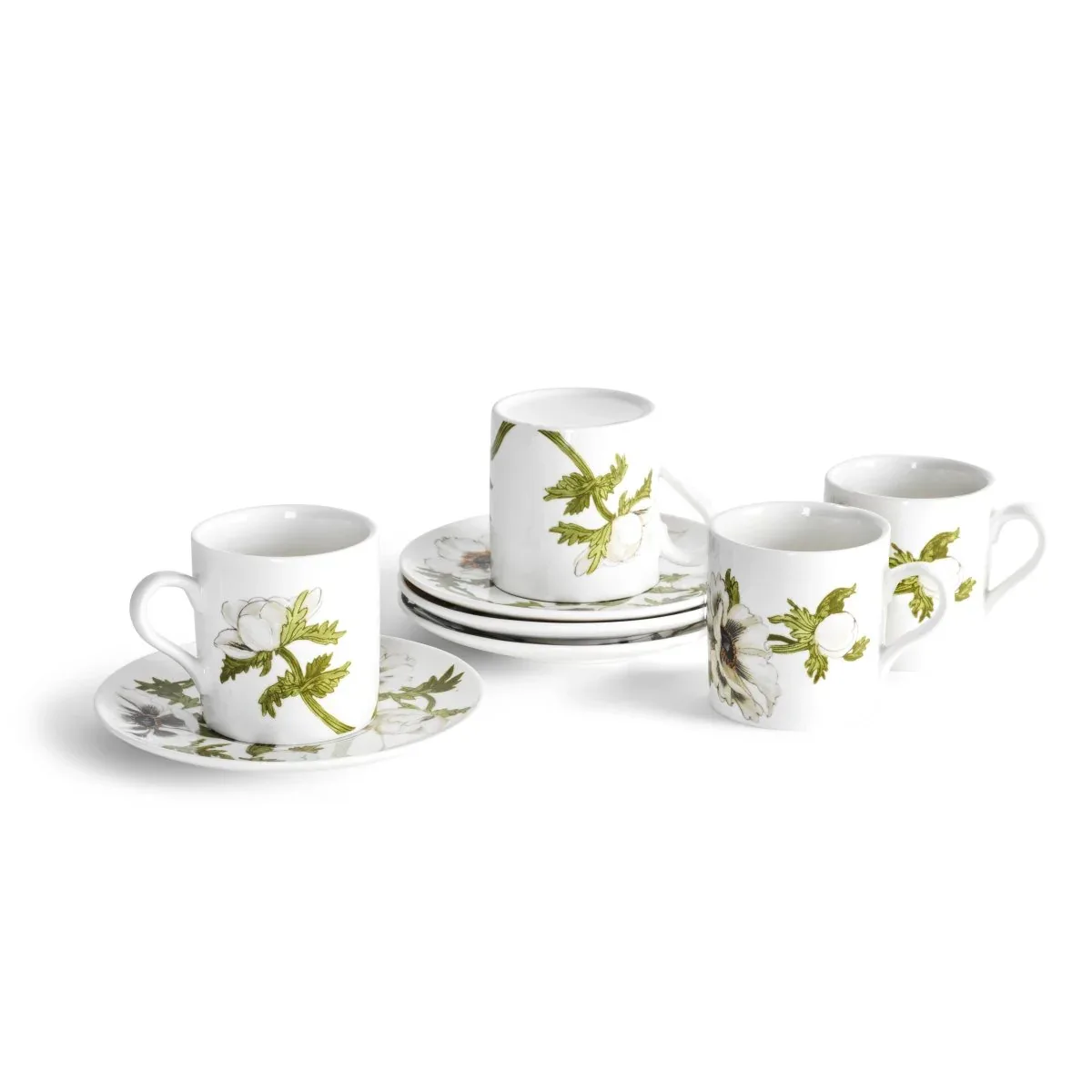 Anemone Painted Demitasse Set of 4 - Image 4