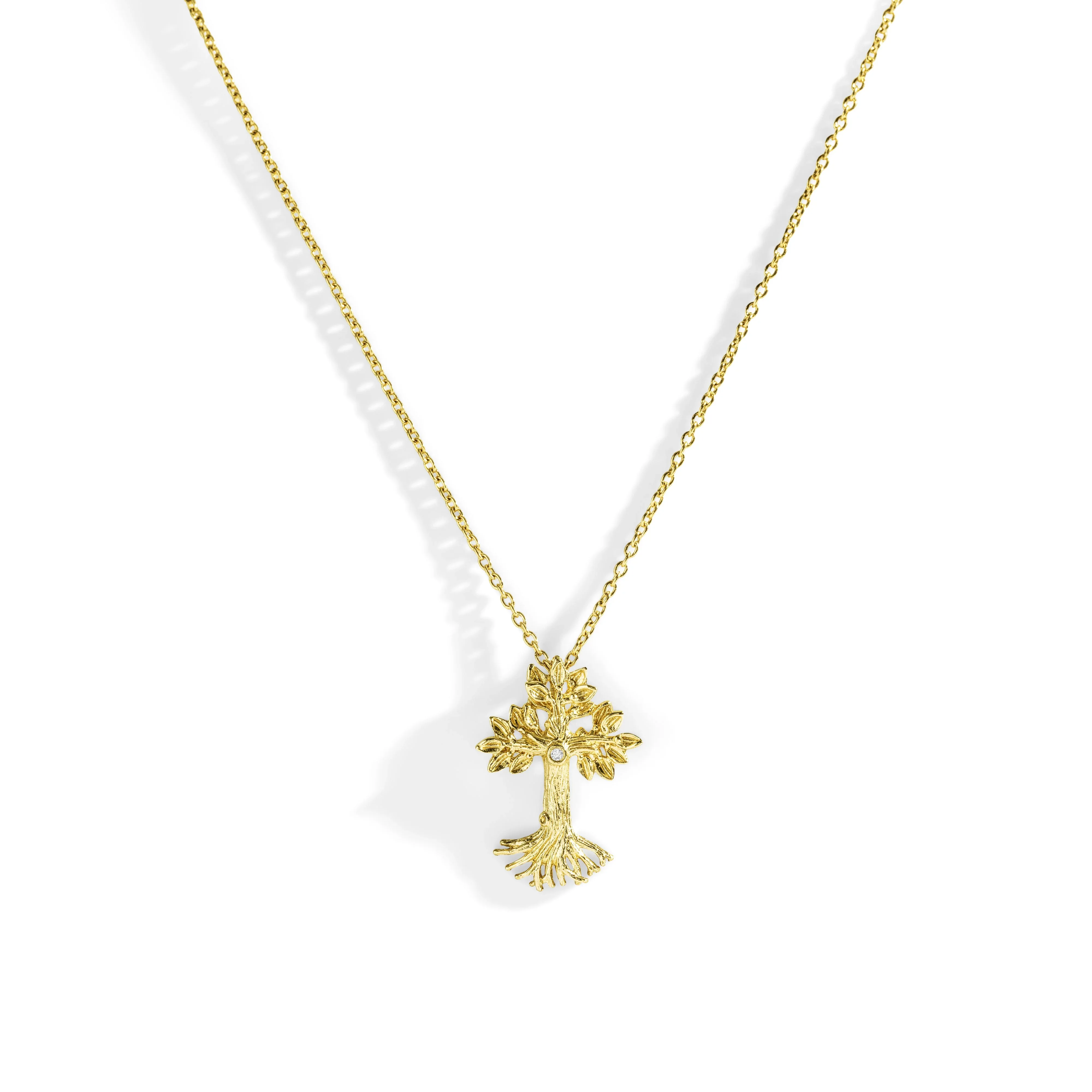 Armenian Tree of Life 33mm Cross Pendant Necklace with Diamonds - Image 3