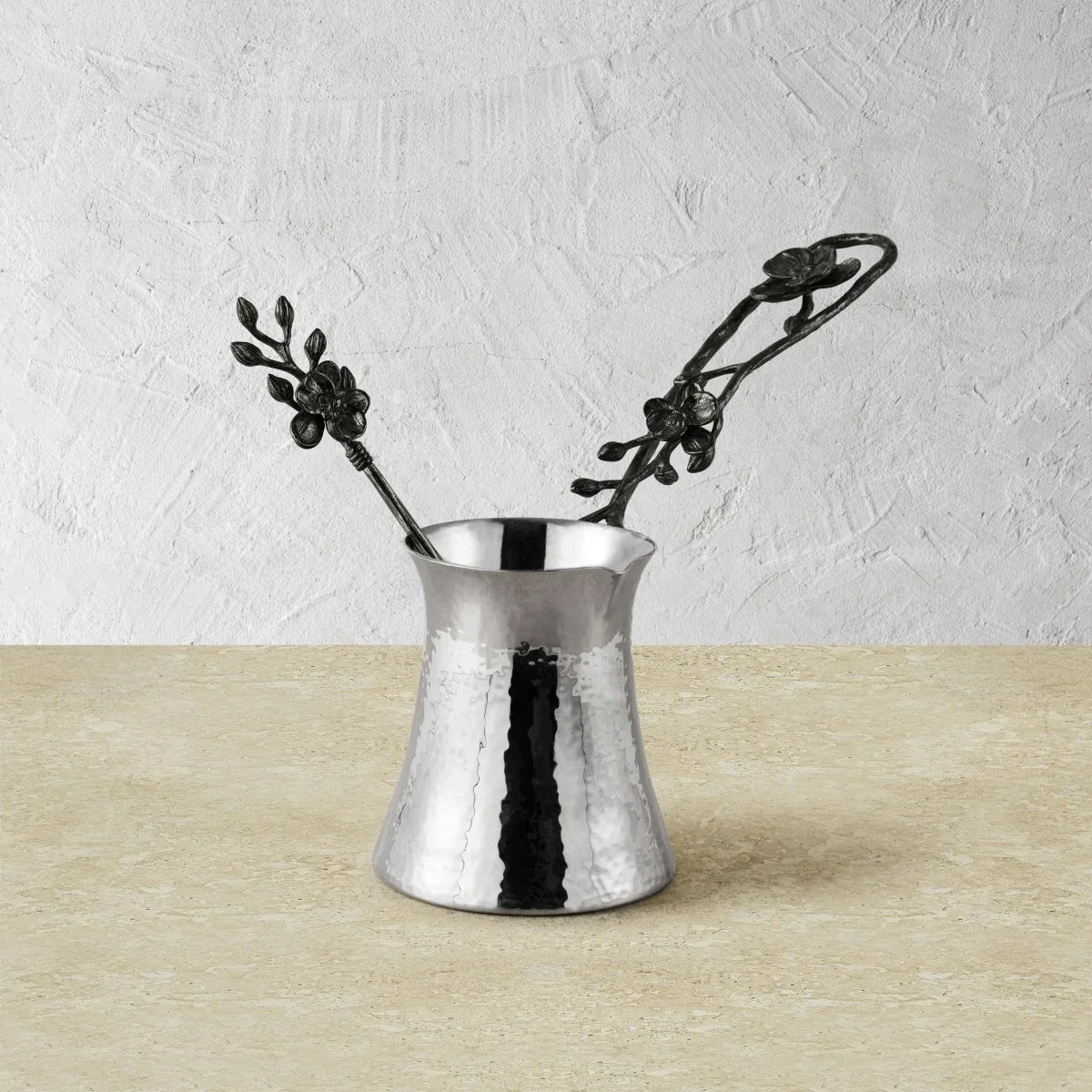 Black Orchid Coffee Pot with Spoon - Medium - Image 3