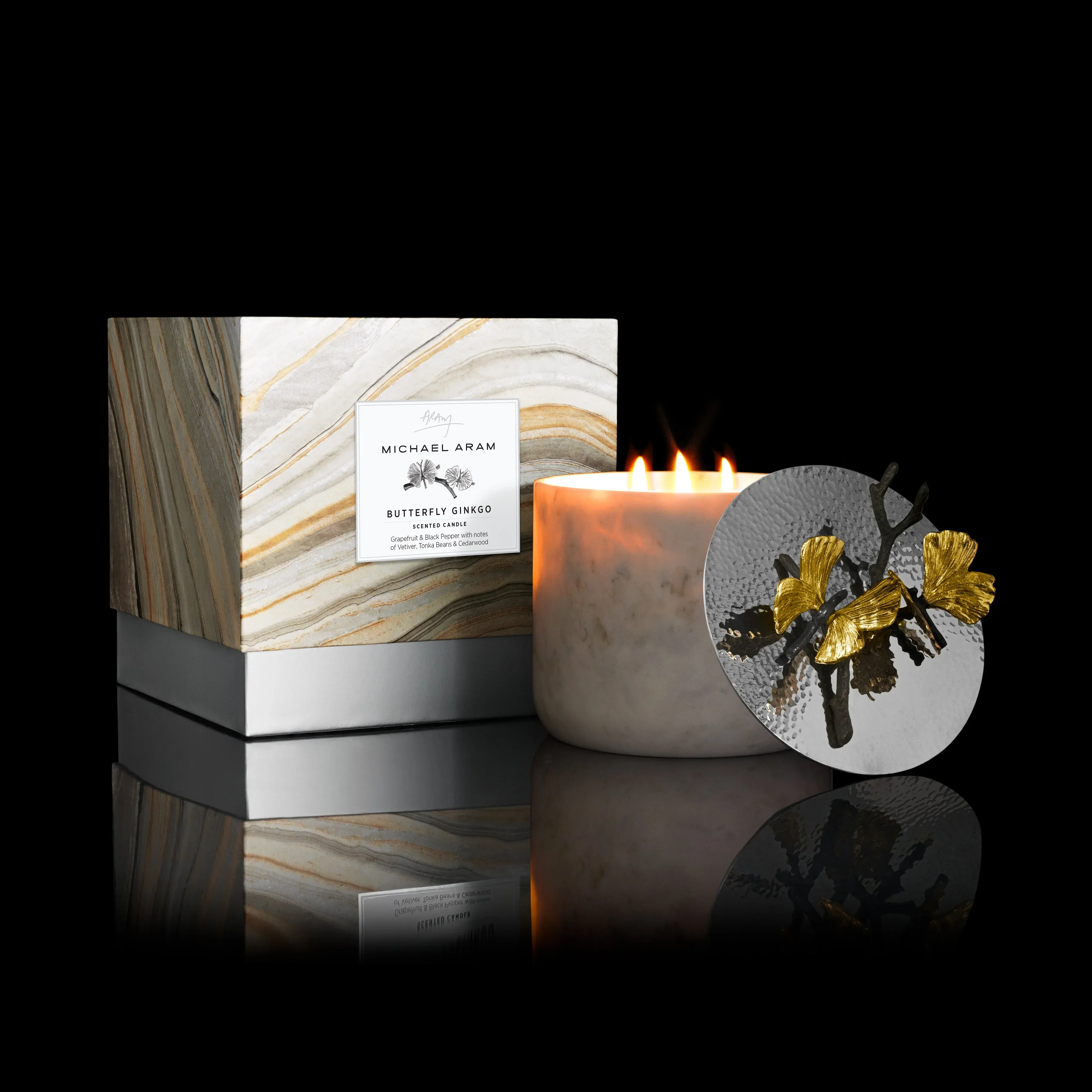 Black Orchid Marble Candle - Image 2