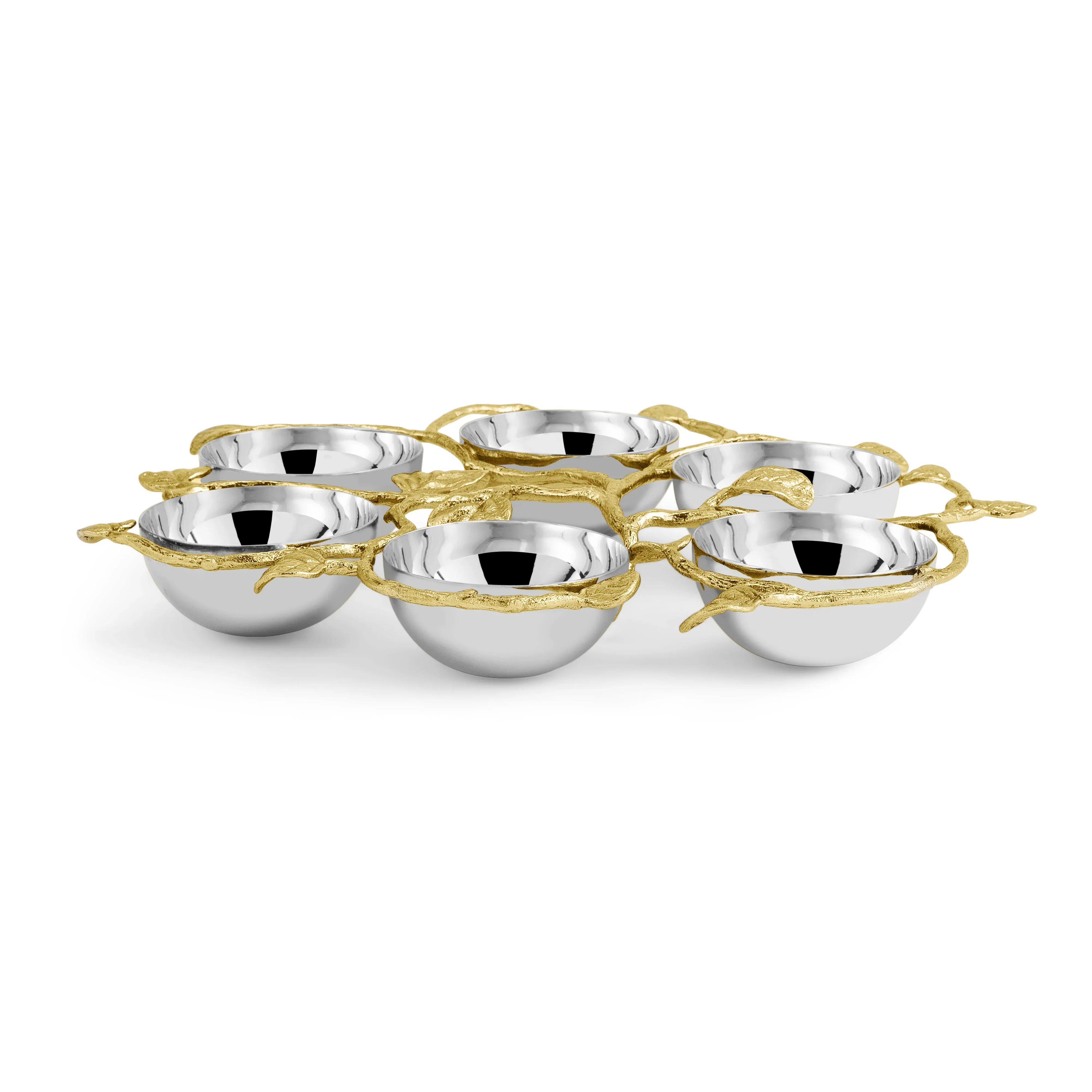 Botanical Leaf Gold Seder Plate - Image 4