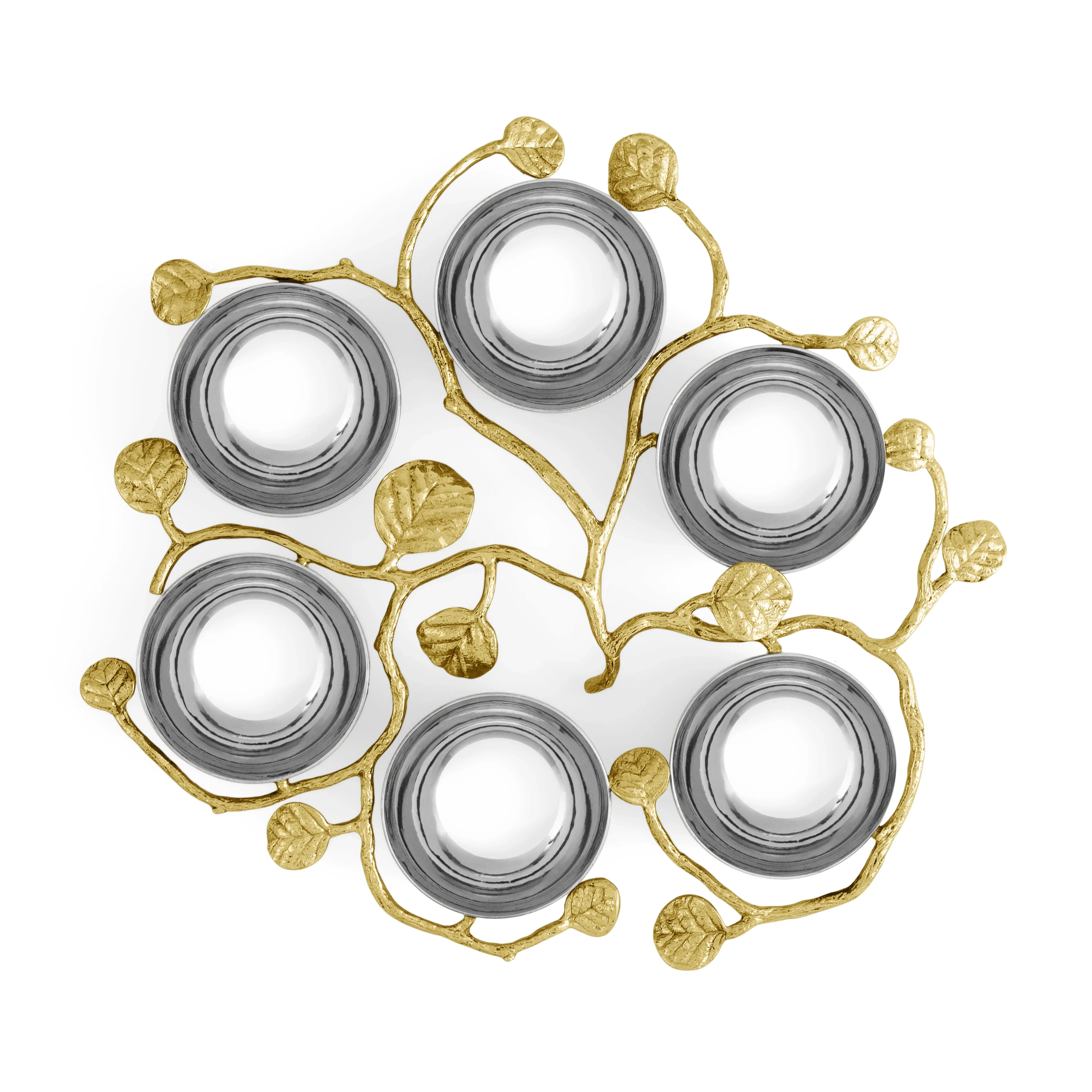 Botanical Leaf Gold Seder Plate - Image 5