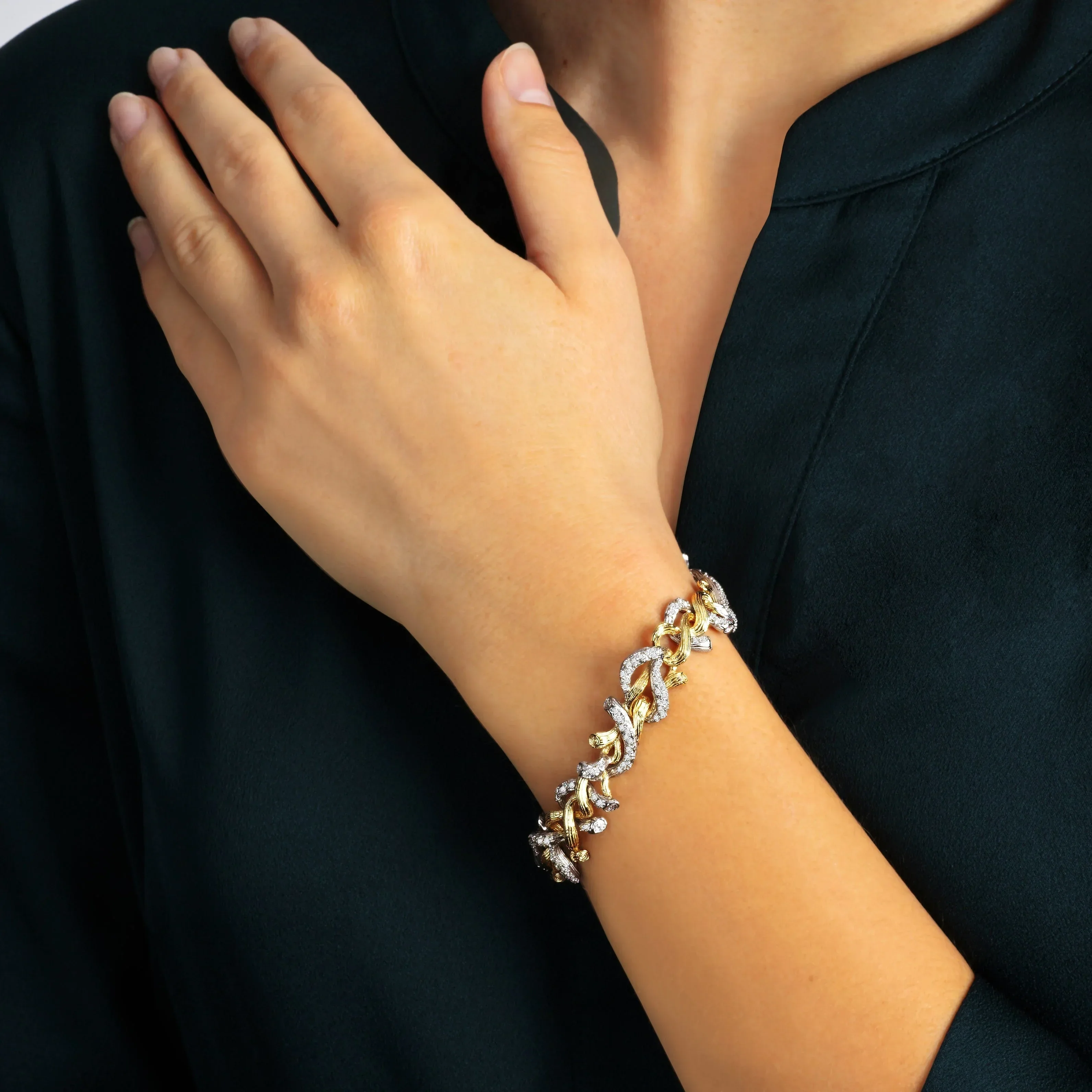 Branch Coral Bracelet with Diamonds - Image 3
