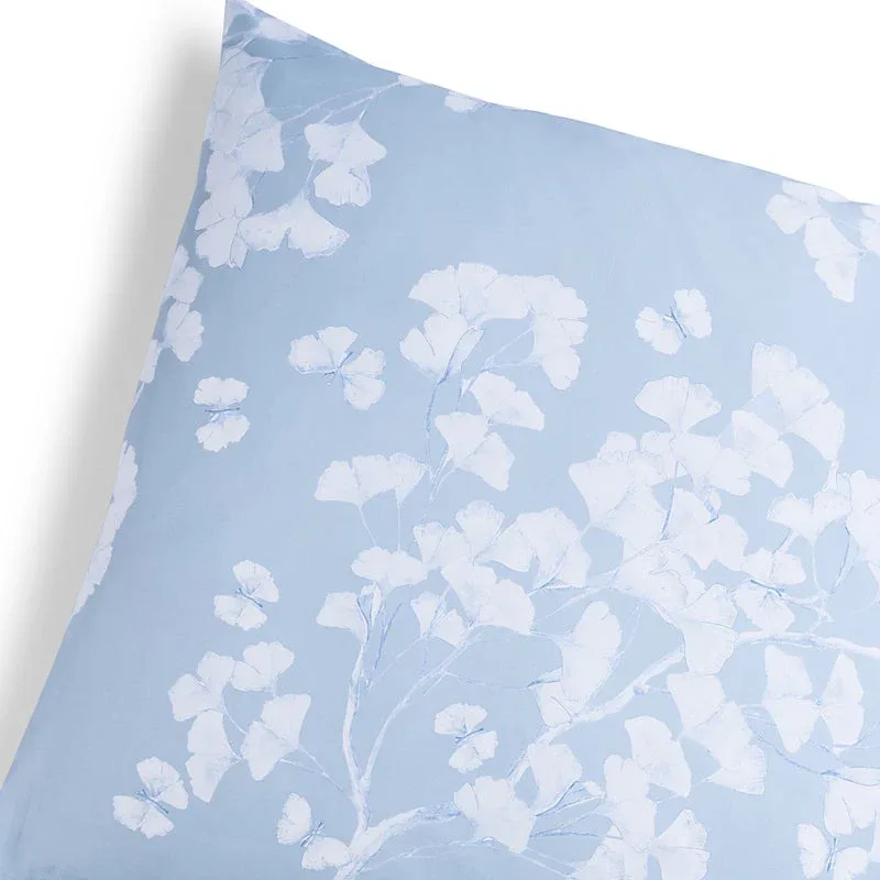Butterfly Ginkgo Euro Shams - Sky and White - Image 4