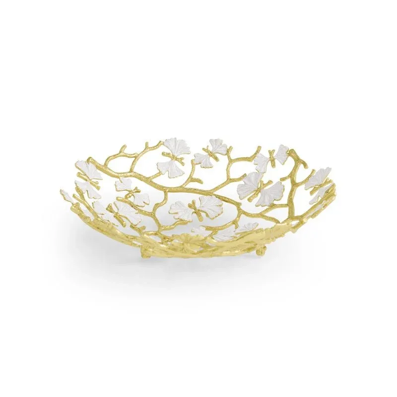 Butterfly Gingko Gold Bread Basket - Image 2