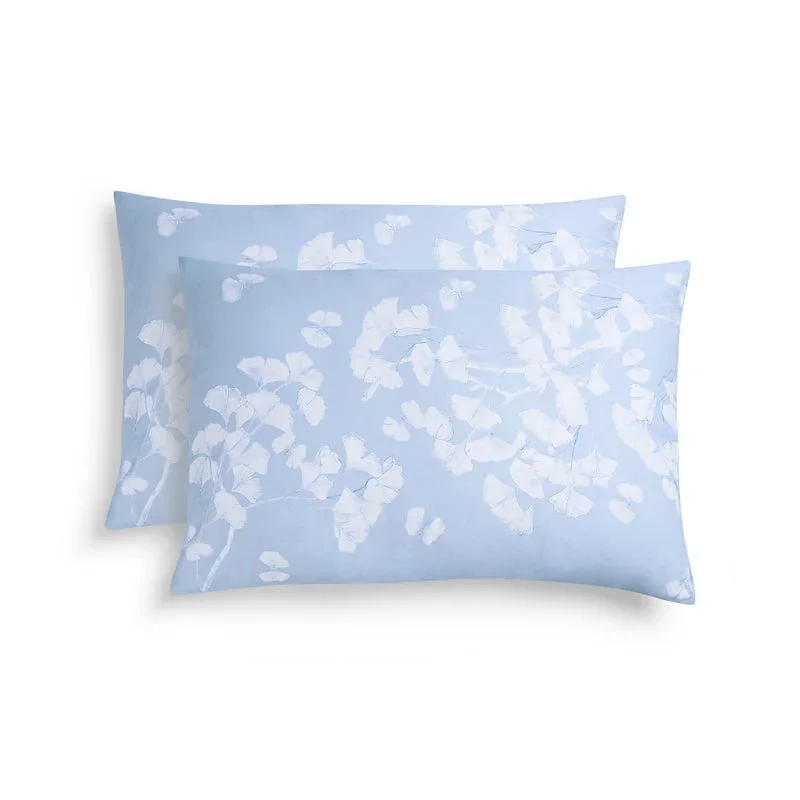 Butterfly Ginkgo Standard Shams - Sky and White - Image 2