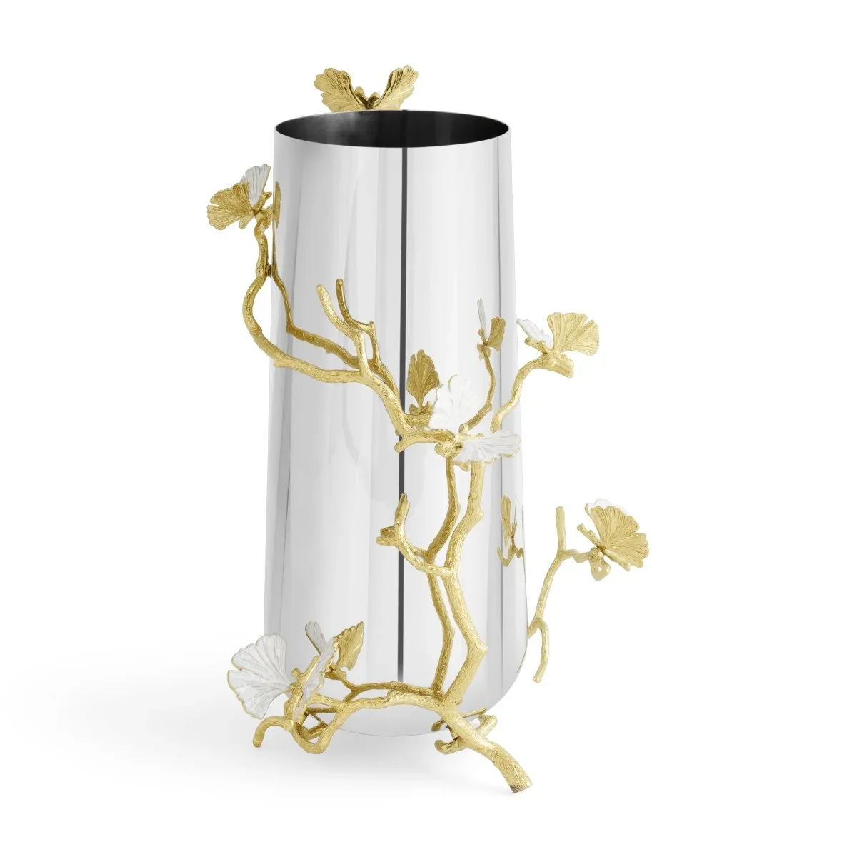 Butterfly Ginkgo Gold Vase - Image 12