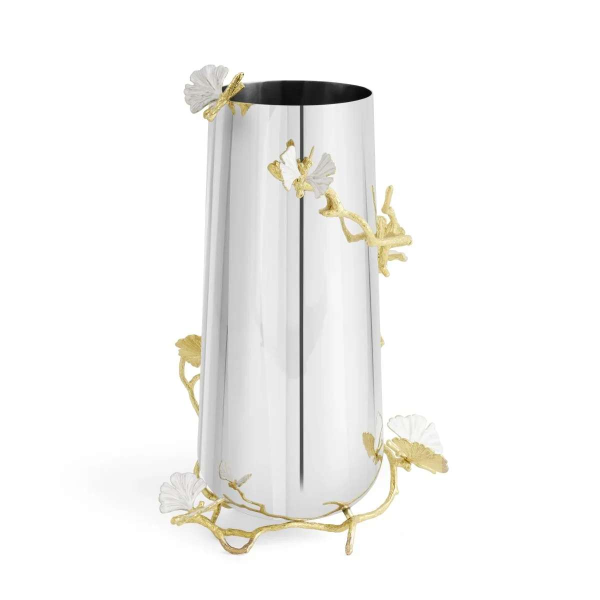 Butterfly Ginkgo Gold Vase - Image 15