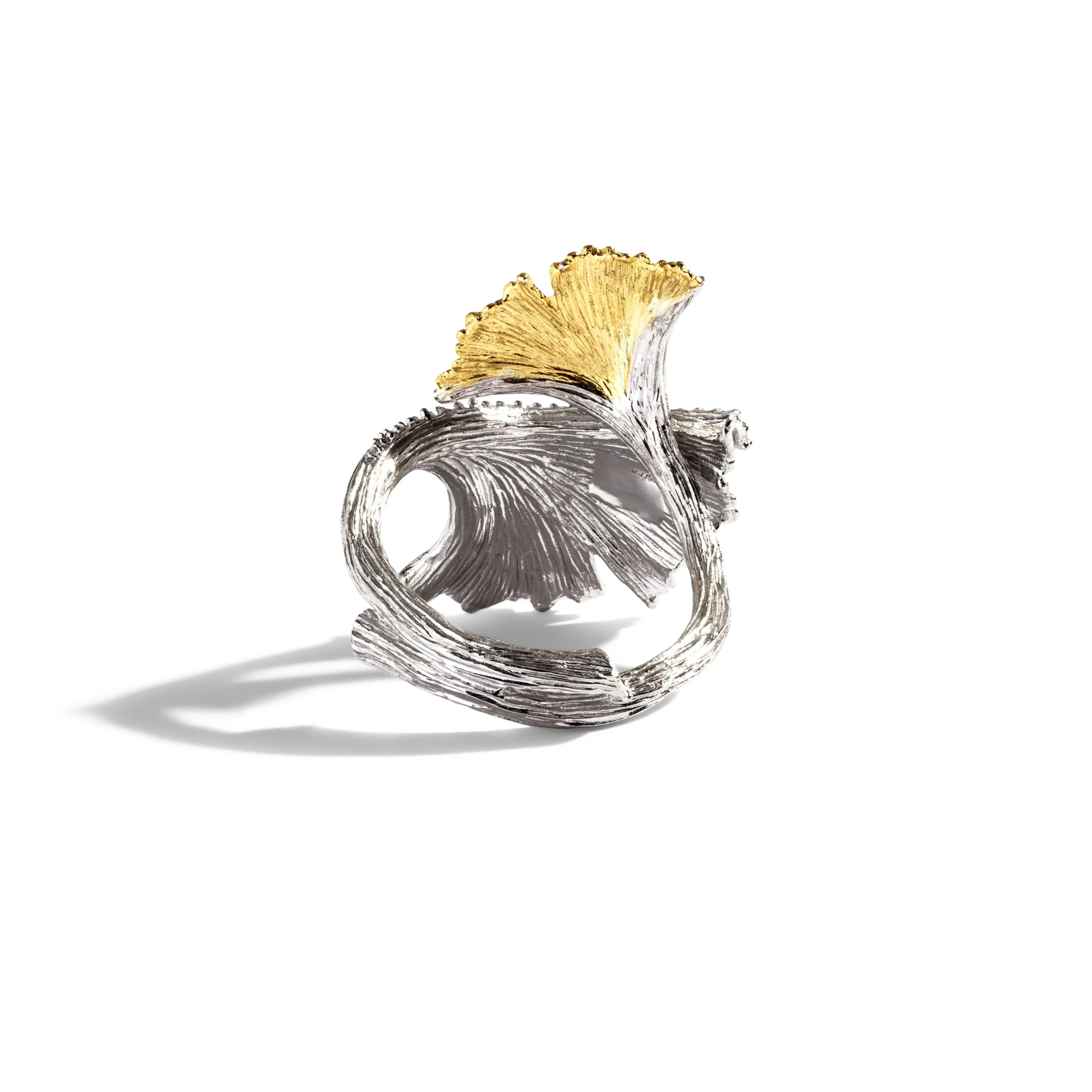 Butterfly Ginkgo Ring with Diamonds - Image 4