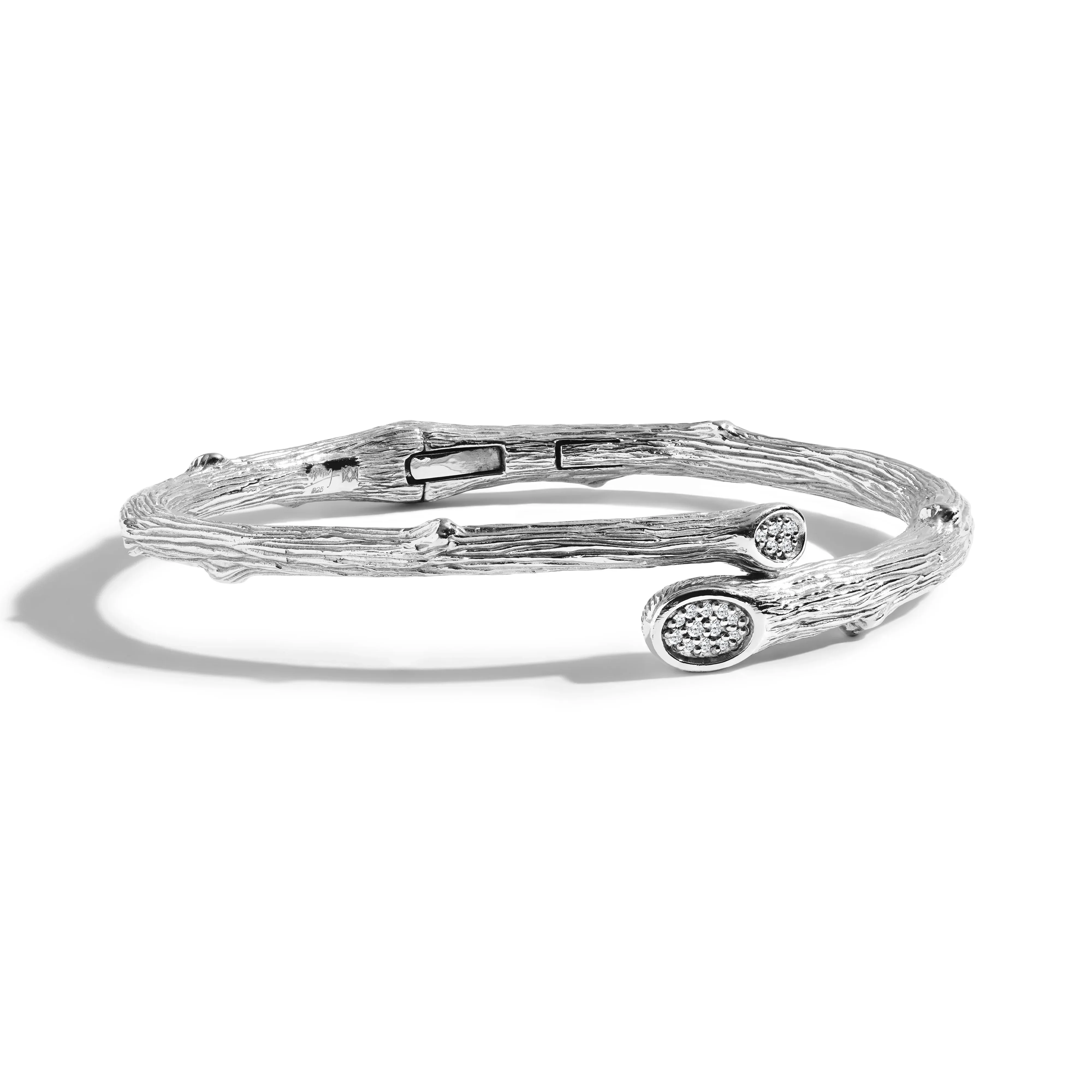 Enchanted Forest Bangle with Diamonds - Silver - Image 3