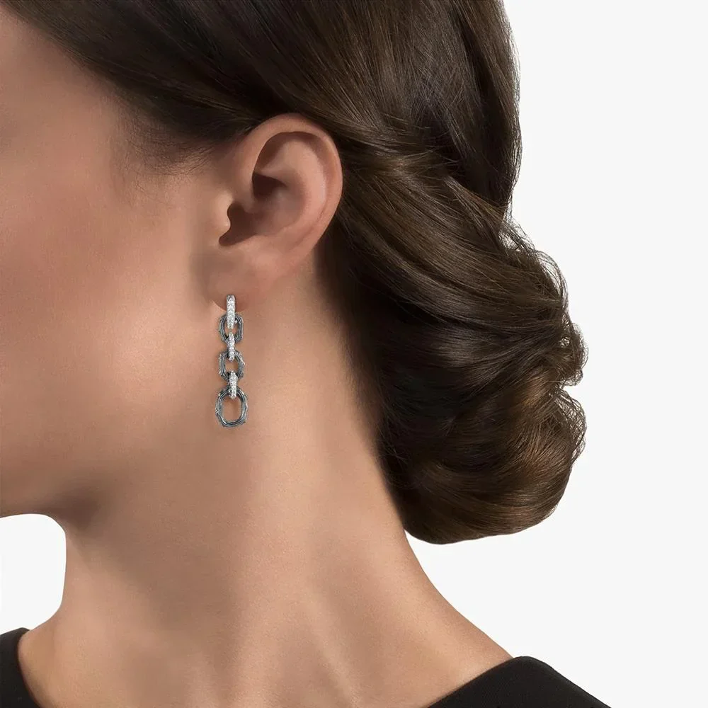 Enchanted Forest Link Earrings with Diamonds - Image 2