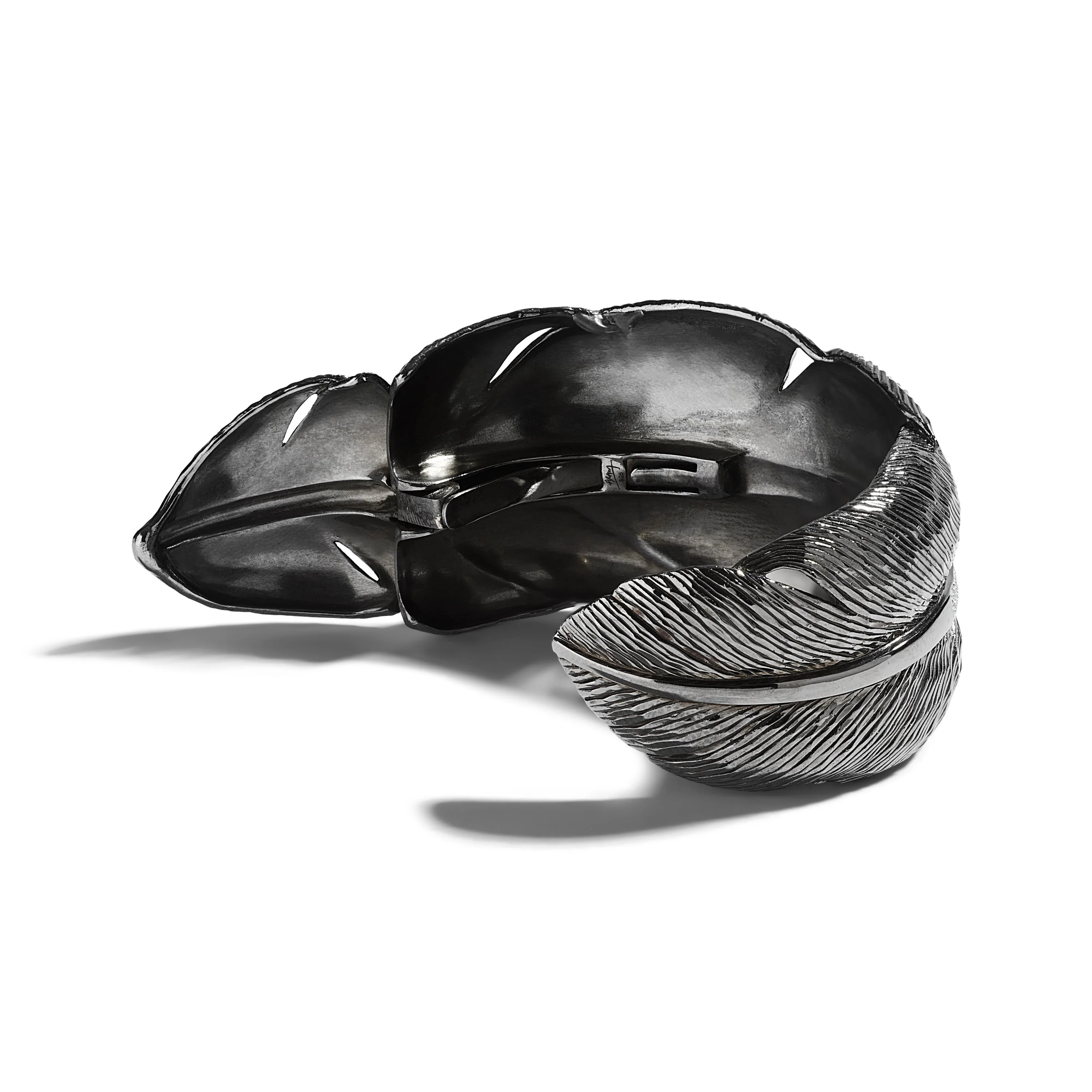 Feather Cuff with Diamonds - Black Rhodium - Image 3