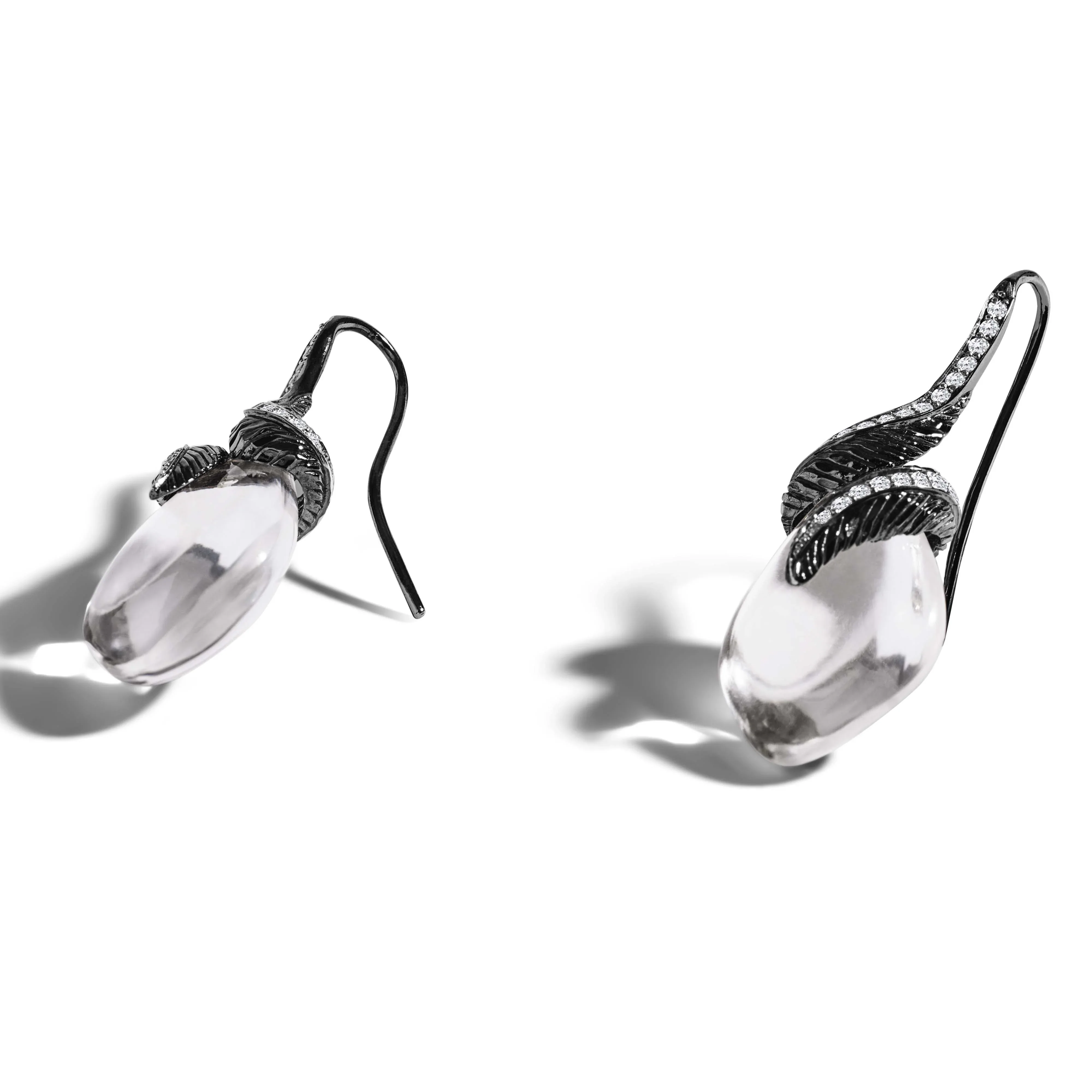 Feather Earrings with Crystal and Diamonds - Image 4
