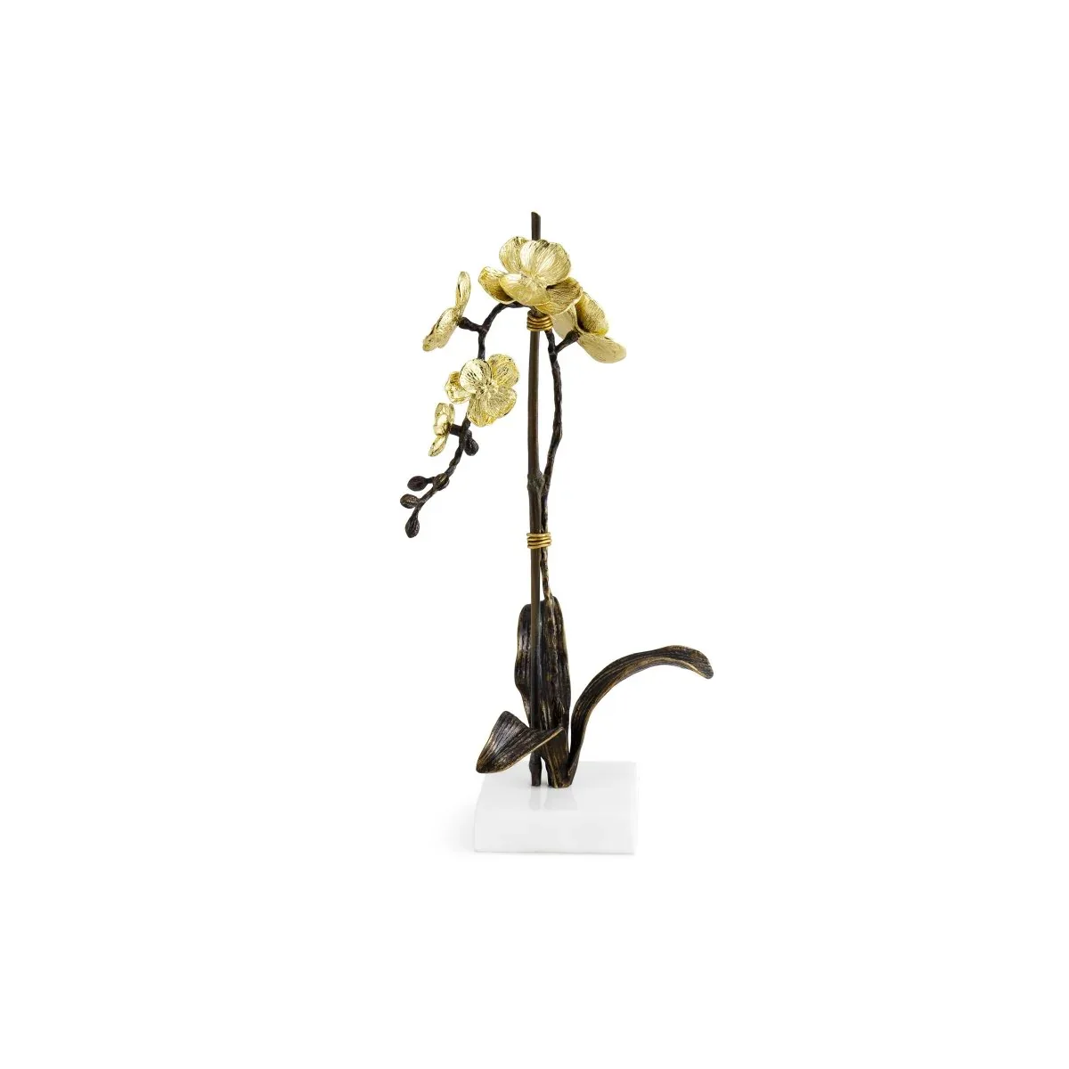 Gold Orchid Stem Sculpture - Image 3