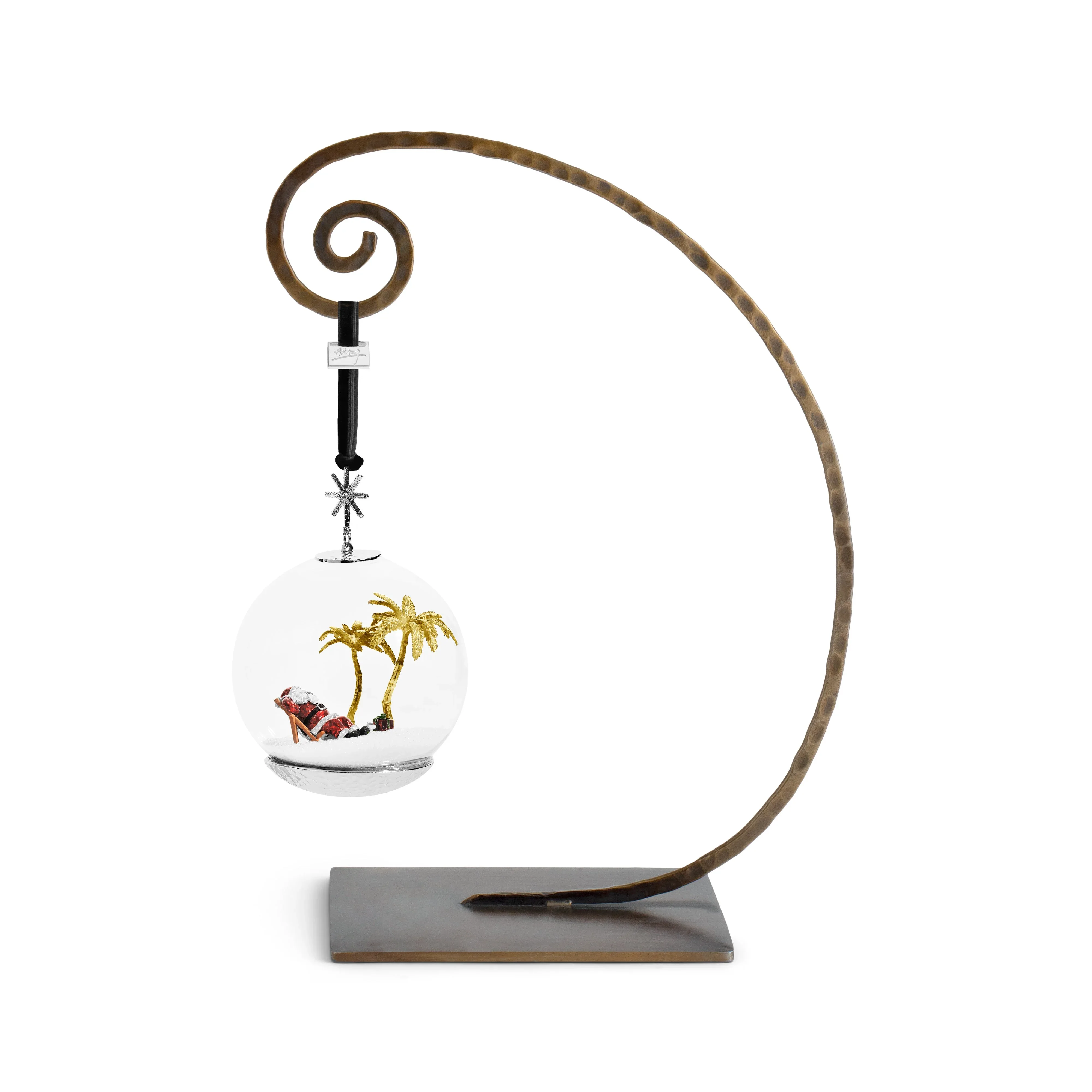Island Santa Snow Globe Ornament - Image 4