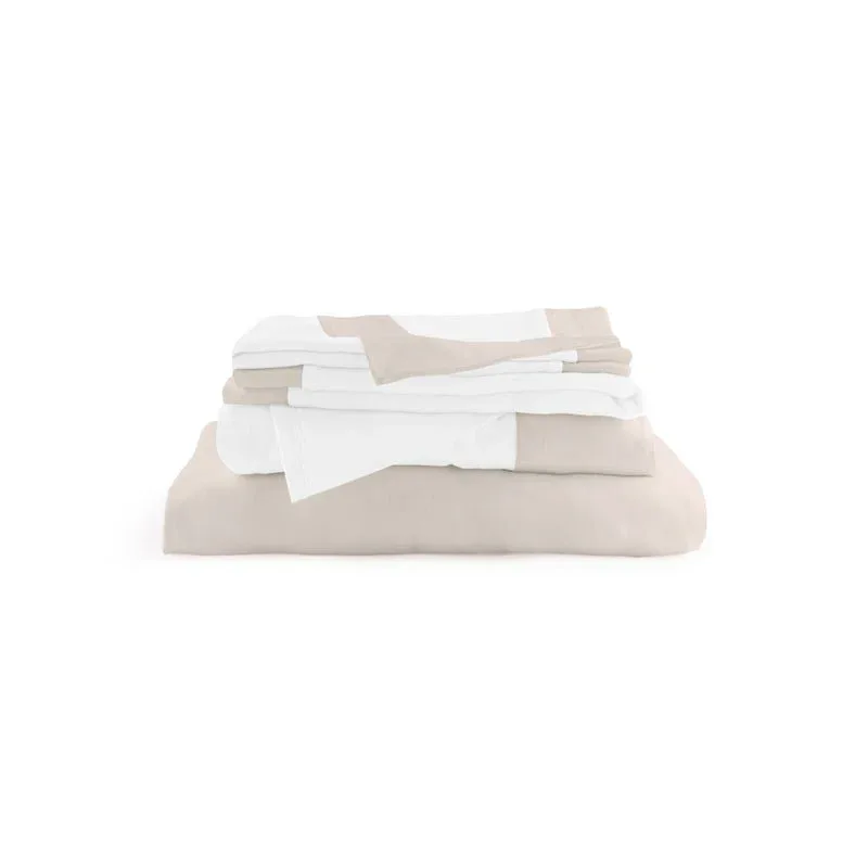 King Sheet Set - Stone and White - Image 2
