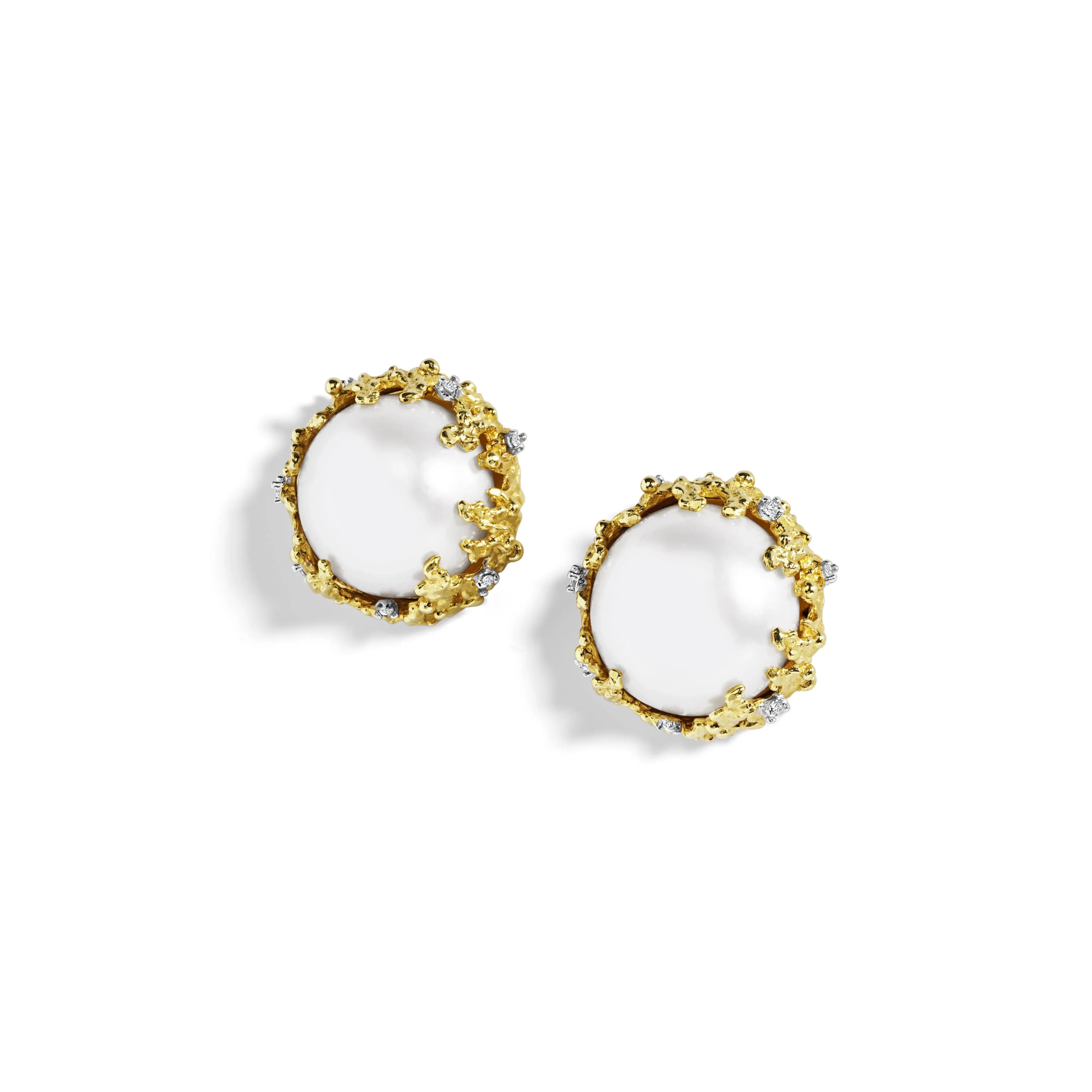 Ocean Earrings with Pearls and Diamonds - Image 3