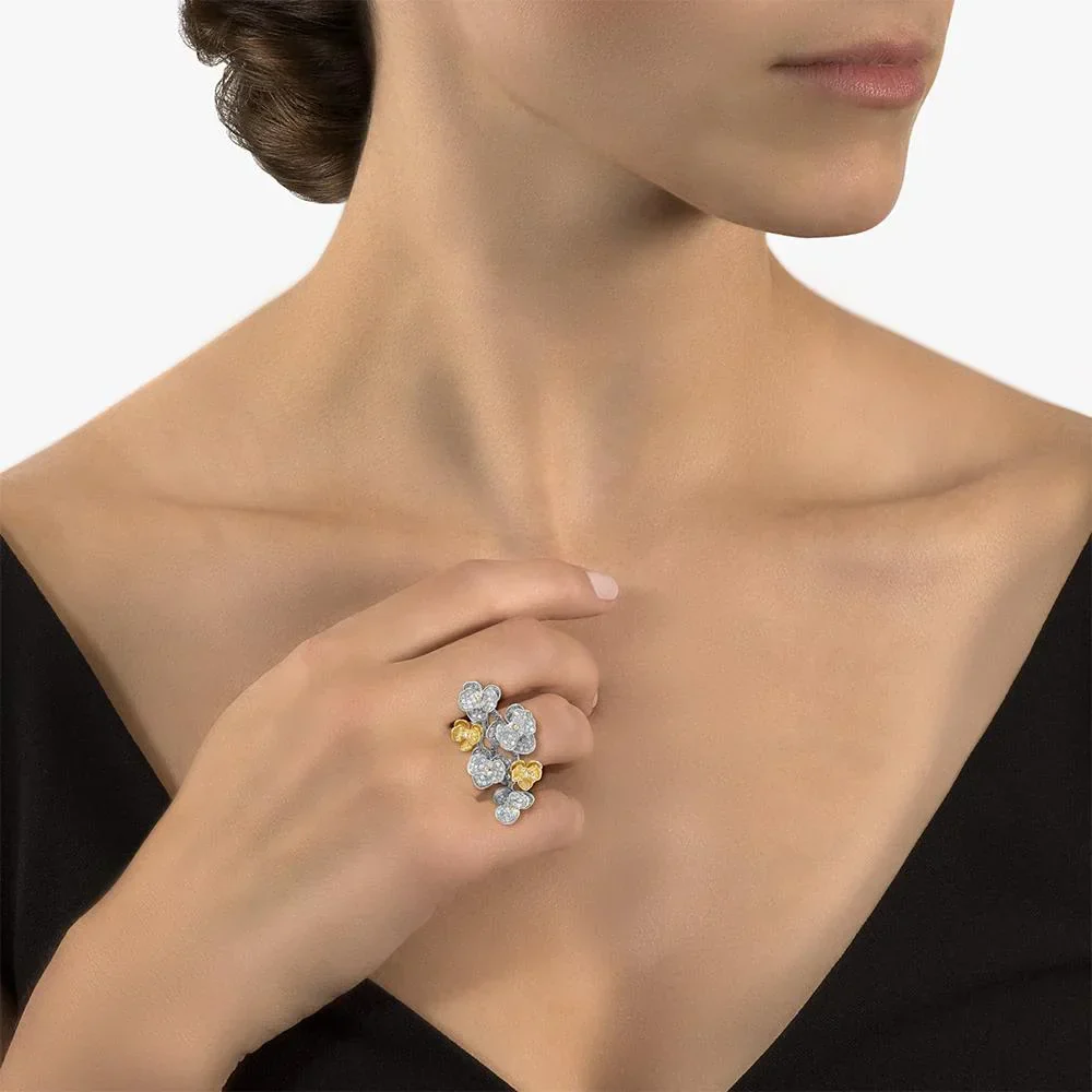 Orchid Cluster Ring with White Diamonds - Image 2