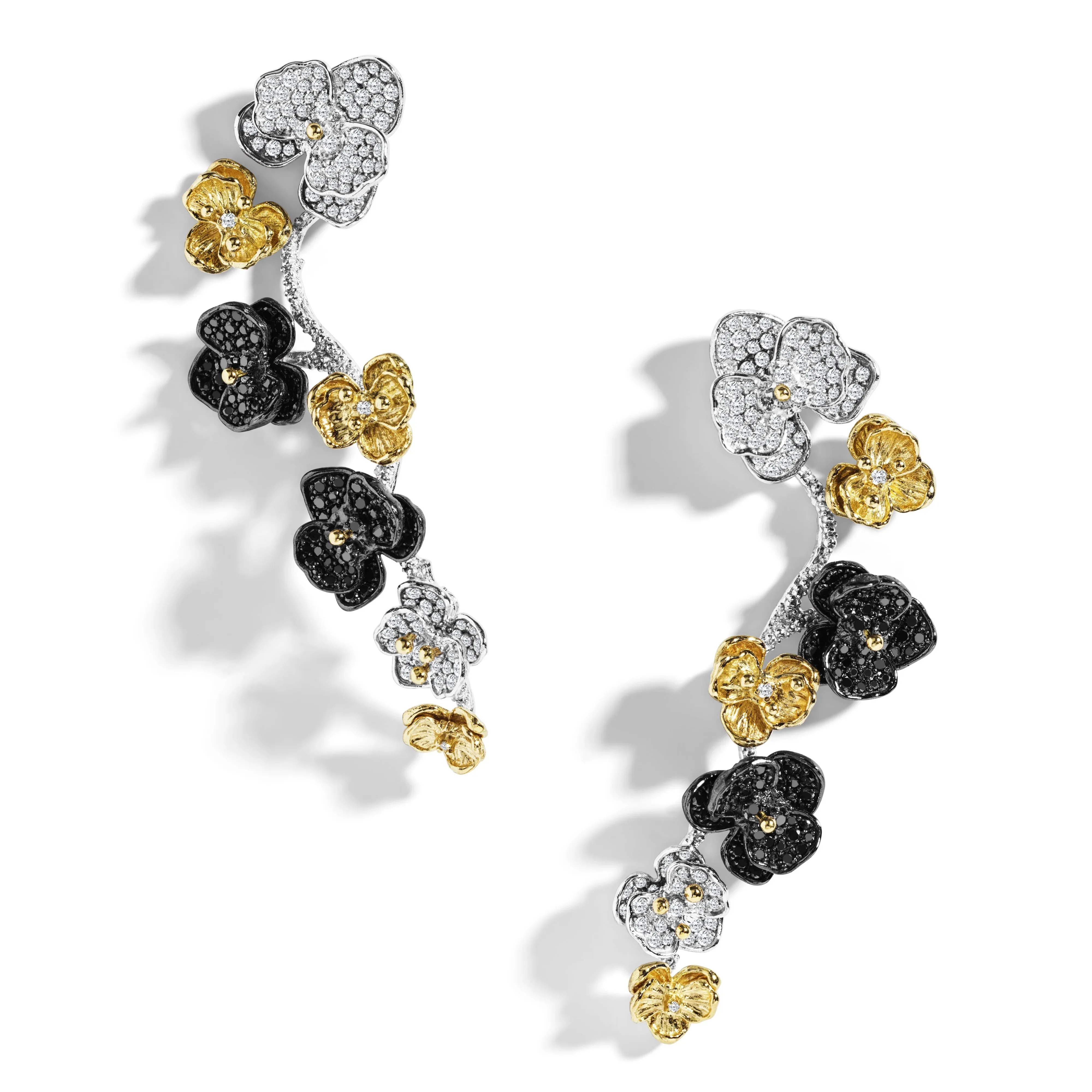 Orchid Earrings with Diamonds - Drop - Image 3