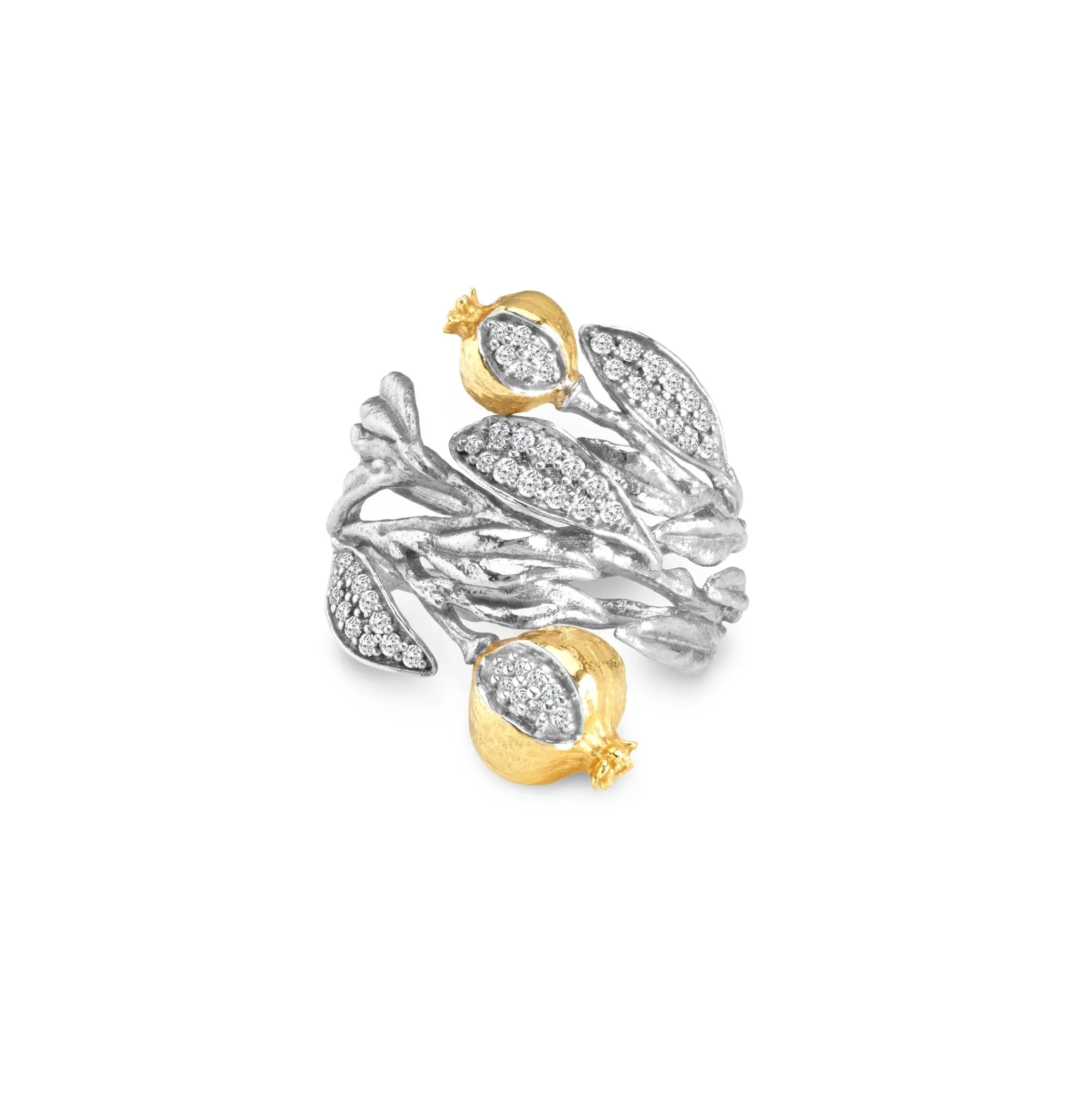 Pomegranate Ring with Diamonds
