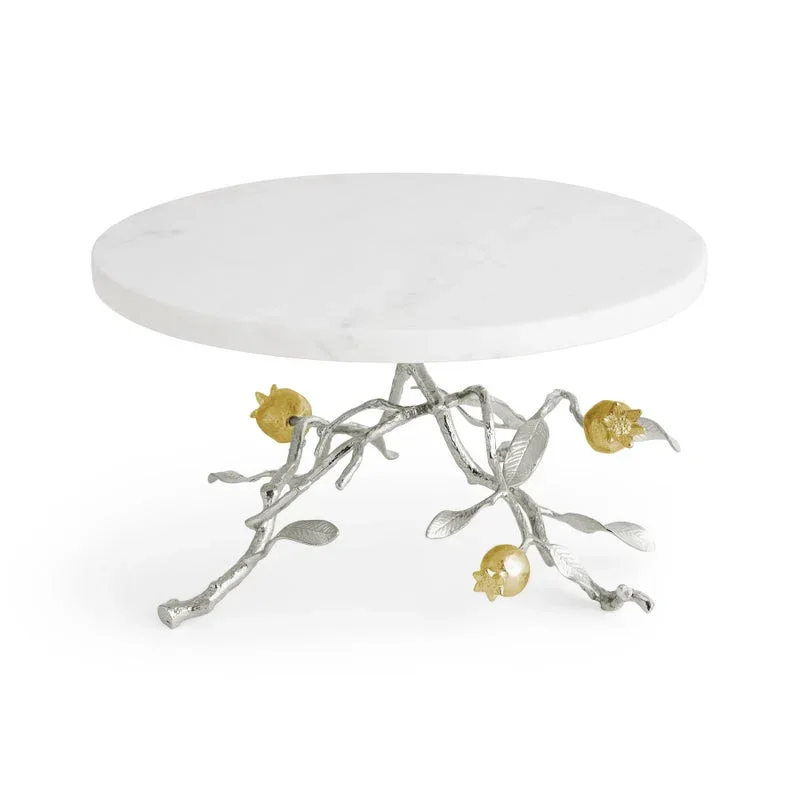 Pomegranate Silver & Gold Cake Stand