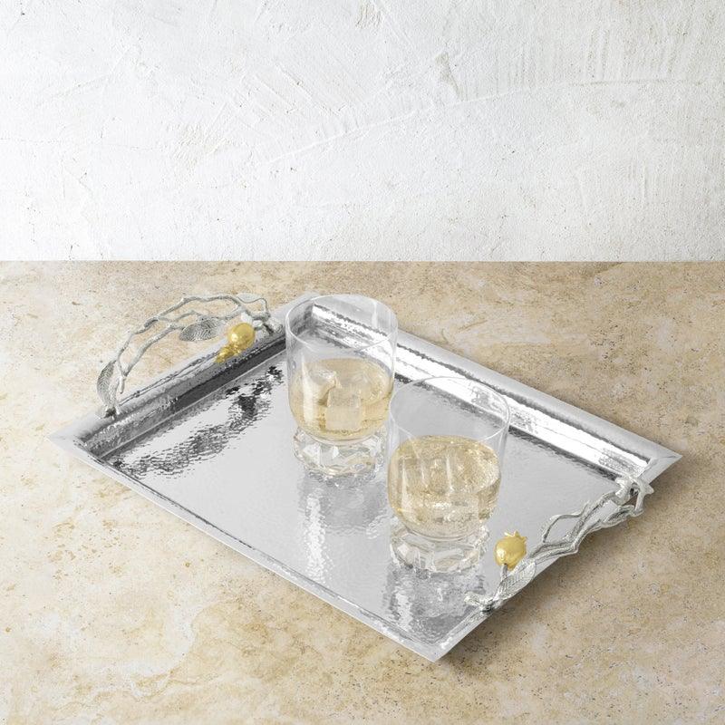 Pomegranate Silver & Gold Serving Tray - Image 3