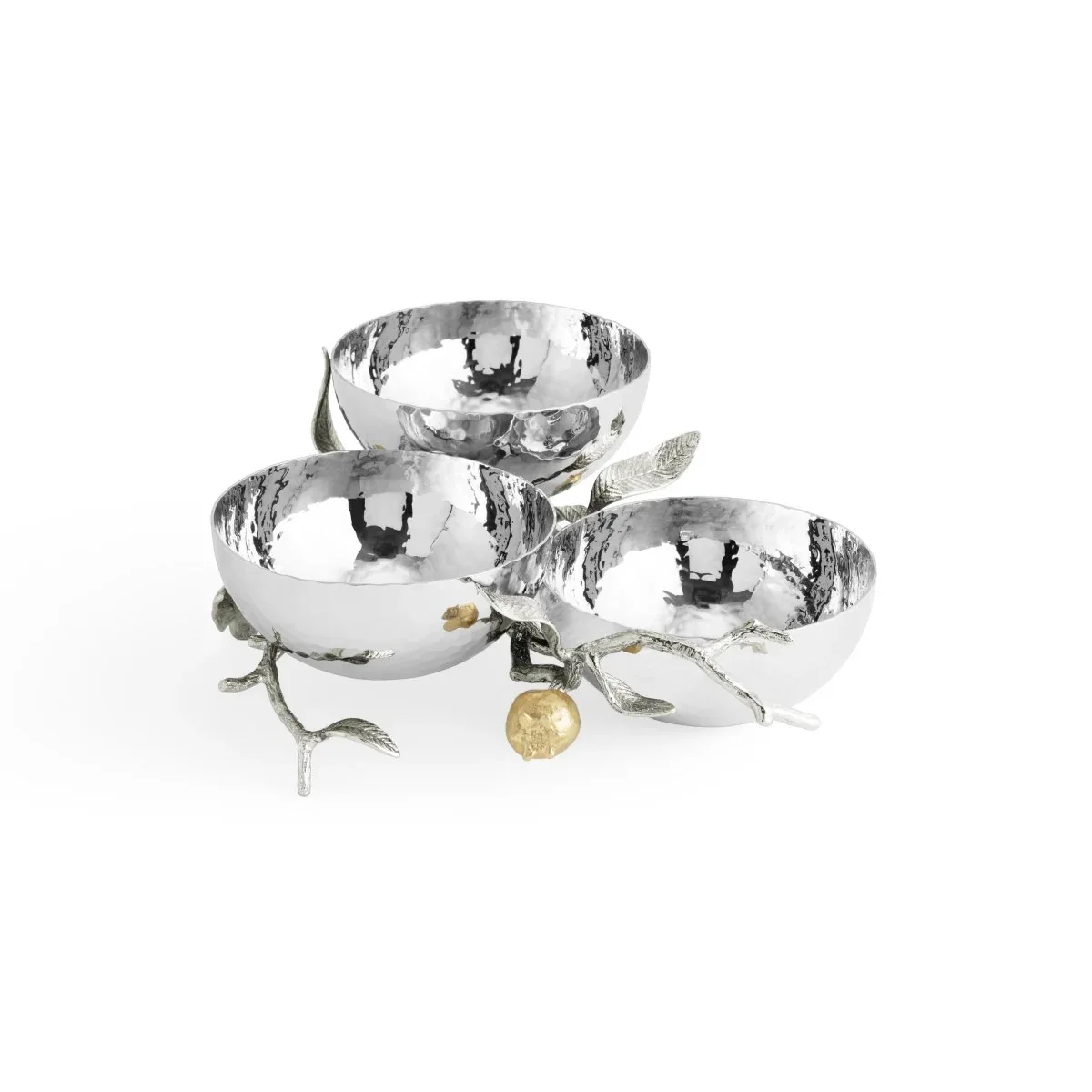 Pomegranate Silver & Gold Triple Bowl - Image 5