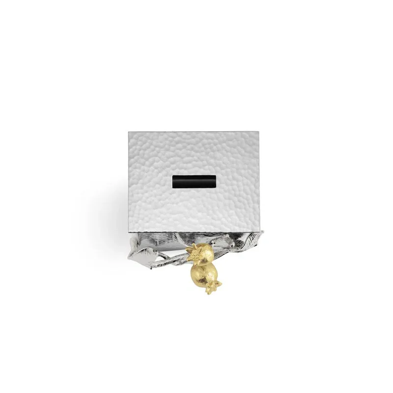 Pomegranate Silver & Gold Tzedakah Box - Image 6