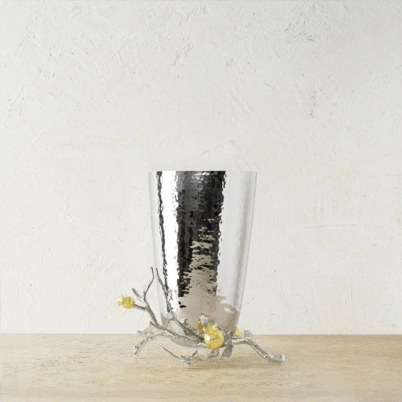 Pomegranate Silver & Gold Vase - Image 2