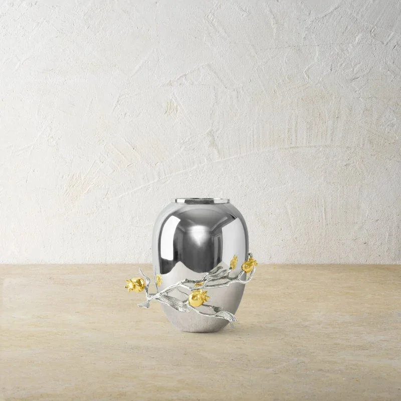 Pomegranate Silver & Gold Vase - Image 5