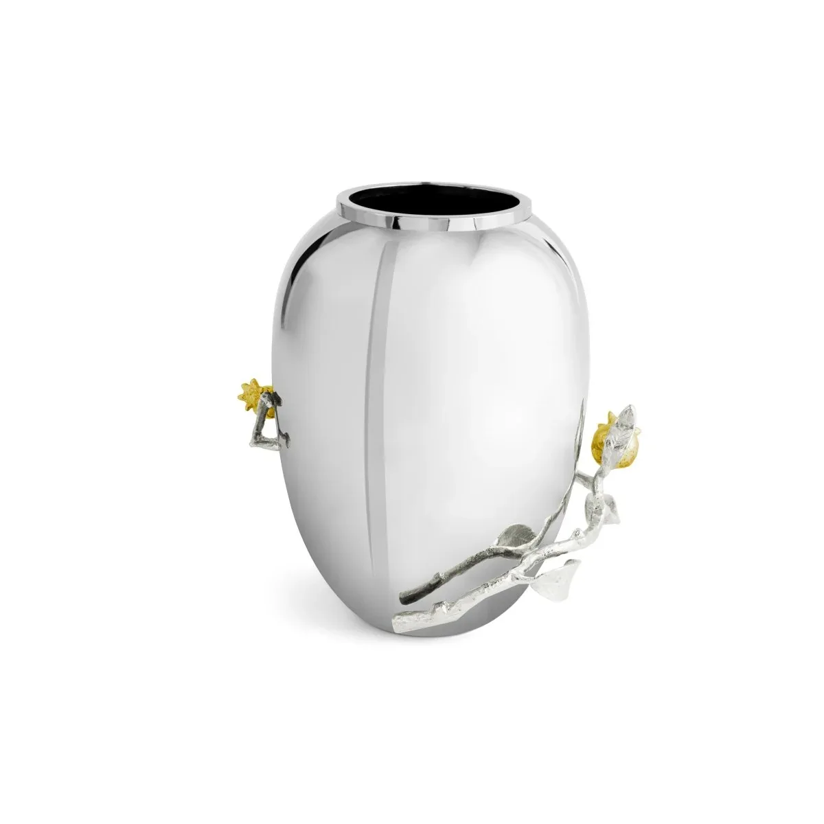 Pomegranate Silver & Gold Vase - Image 8