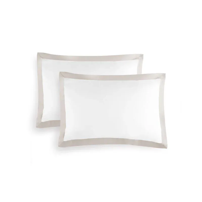 Queen Pillowcase Set - Stone and White - Image 2