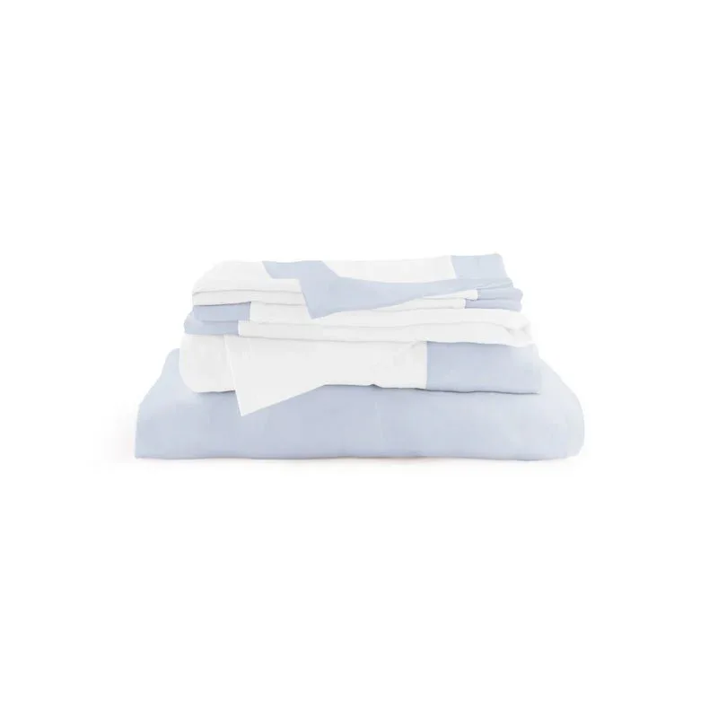 Queen Sheet Set - Sky and White - Image 2