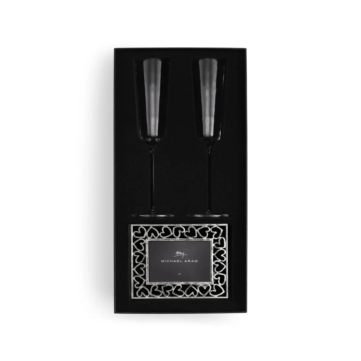 Reflective Champagne Flute & Heart Frame 4" x 6" Packaged Gift Set - Image 3