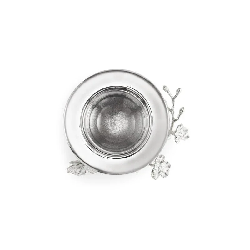 Silver Orchid Caviar Dish With Spoon - Image 4