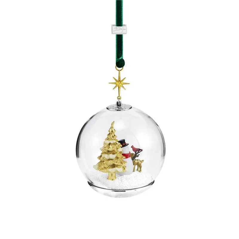 Snowman and Forest Friends Snow Globe Ornament - Image 2