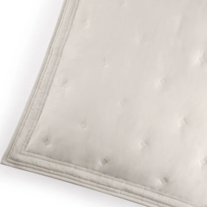 Tufted Quilt Euro Sham - Stone - Image 3