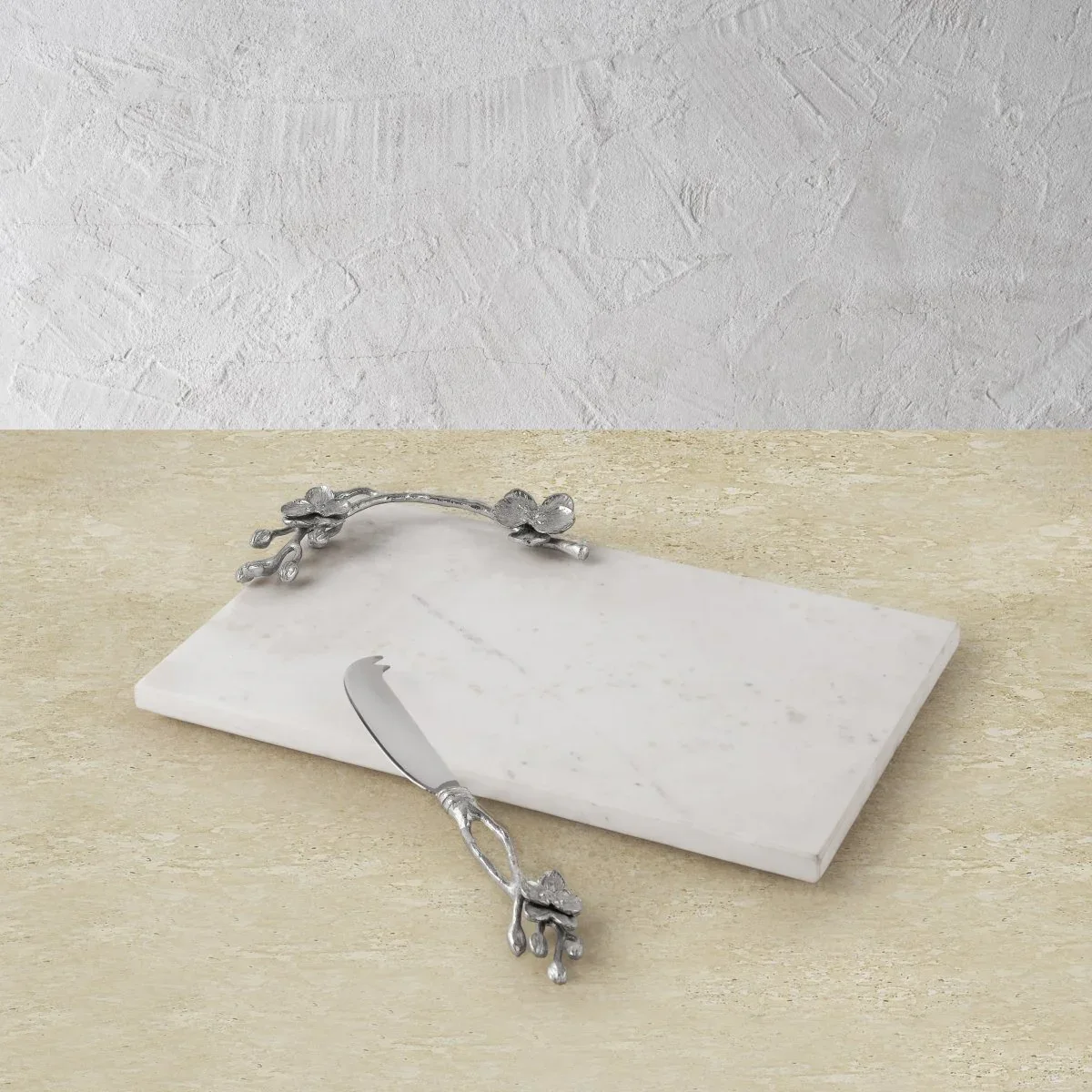 White Orchid Cheese Board with Knife - Image 2