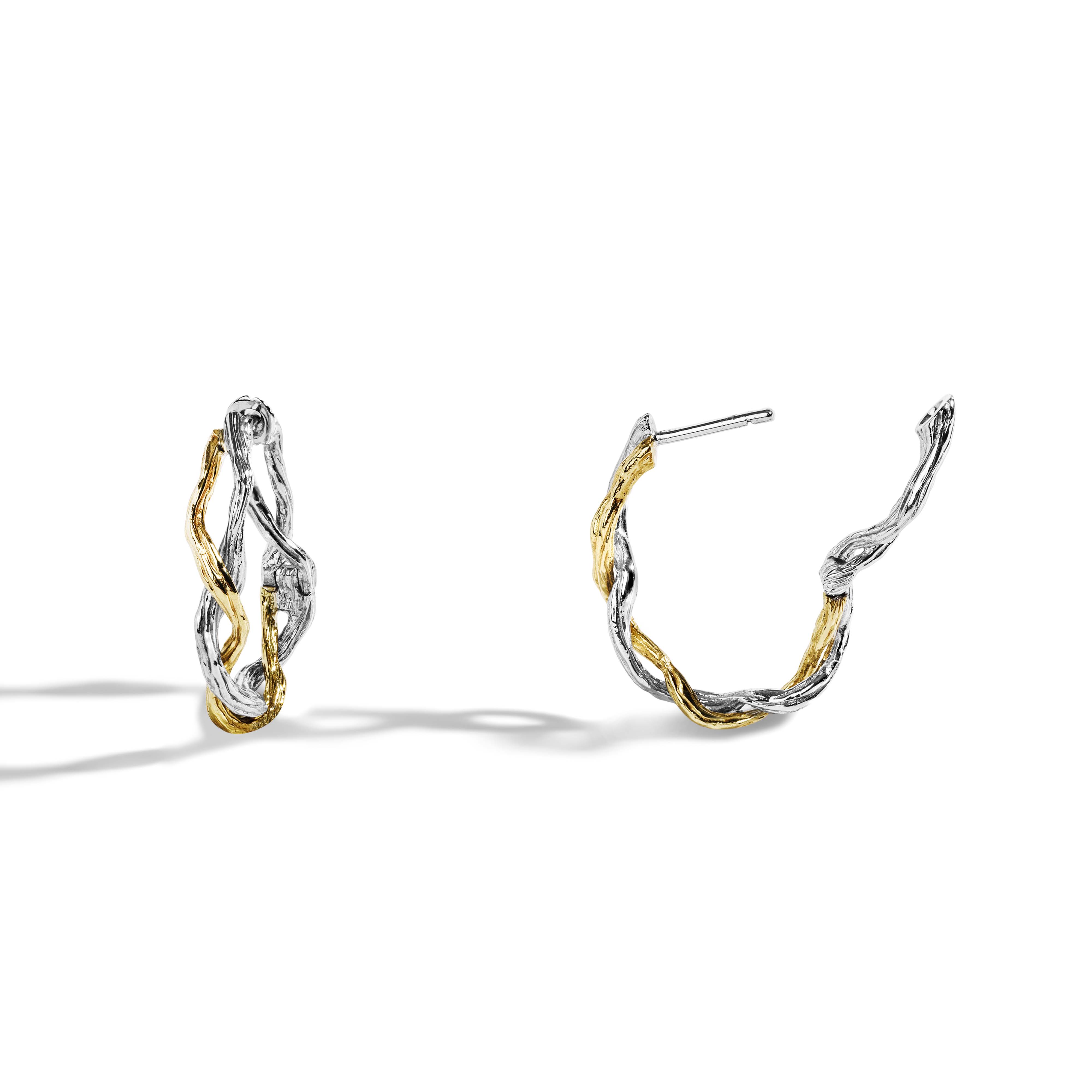 Wisteria 25mm Hoops in Sterling Silver & 18K - Image 2